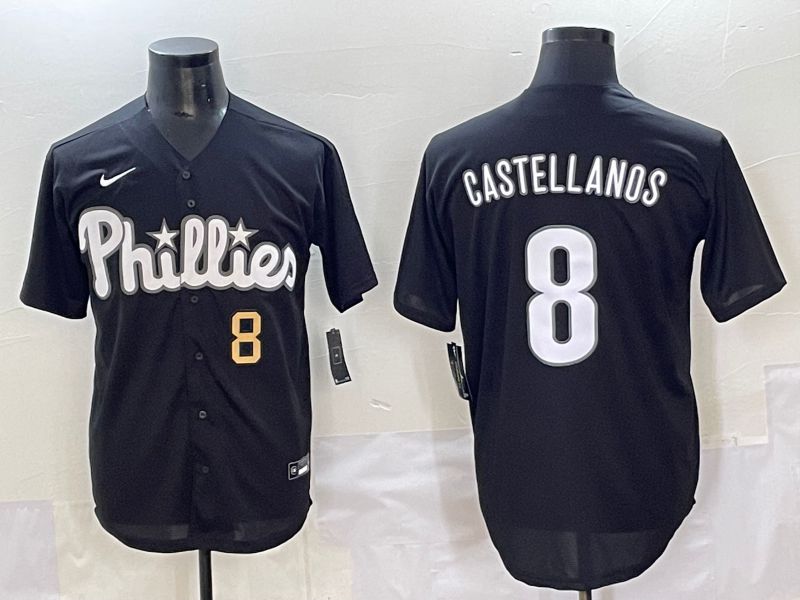 Men 2025 Philadelphia Phillies #8 Castellanos Black Fashion Nike MLB Jersey style 7154->philadelphia phillies->MLB Jersey